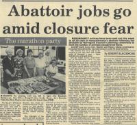 1988.06.24 - Abattoir jobs go amid closure fear, PB & NH, Page 1 - click for full size image 1988.06.24 - Abattoir jobs go amid closure fear, PB & NH, Page 1 - click for full size image