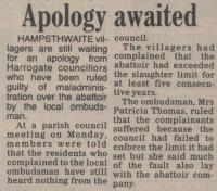 1988.10.14 - Apology awaited, PB & NH, Page 1 - click for full size image 1988.10.14 - Apology awaited, PB & NH, Page 1 - click for full size image