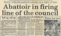 1991.07.12 - Abattoir in firing line of the council, PB & NH, Page 1 - click for full size image 1991.07.12 - Abattoir in firing line of the council, PB & NH, Page 1 - click for full size image