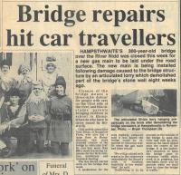 1983.01.07 - Bridge repairs hit car travellers, PB & NH, Page 1 - click for full size image 1983.01.07 - Bridge repairs hit car travellers, PB & NH, Page 1 - click for full size image