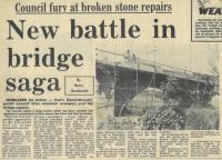 1983.07.15 - New battle in bridge saga, PB & NH, Page 1 - click for full size image 1983.07.15 - New battle in bridge saga, PB & NH, Page 1 - click for full size image