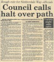1984.12.21 - Council calls halt over path, PB & NH, Page 1 - click for full size image 1984.12.21 - Council calls halt over path, PB & NH, Page 1 - click for full size image