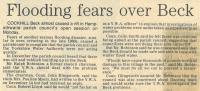1985.01.18 - Flooding fears over beck, PB & NH, Page 1 - click for full size image 1985.01.18 - Flooding fears over beck, PB & NH, Page 1 - click for full size image