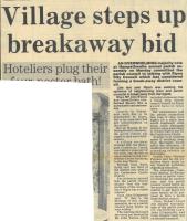 1987.04.17 - Village steps up breakaway bid, PB & NH, Page 1 - click for full size image 1987.04.17 - Village steps up breakaway bid, PB & NH, Page 1 - click for full size image