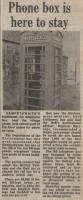 1988.01.29 - Phone box is here to stay, PB & NH, Page 1 - click for full size image 1988.01.29 - Phone box is here to stay, PB & NH, Page 1 - click for full size image