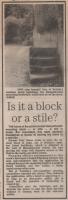 1989.09.22 - Is it a block or a stile, PB & NH, Page 1 - click for full size image 1989.09.22 - Is it a block or a stile, PB & NH, Page 1 - click for full size image