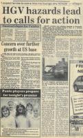 1990.02.16 - HGV hazards lead to calls for action, PB & NH, Page 1 - click for full size image 1990.02.16 - HGV hazards lead to calls for action, PB & NH, Page 1 - click for full size image