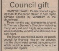 1991.10.25 - Council gift, PB & NH, Page 1 - click for full size image 1991.10.25 - Council gift, PB & NH, Page 1 - click for full size image