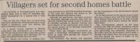 1989.05.12 - Villagers set for second homes battle, PB & NH, Page 1 - click for full size image 1989.05.12 - Villagers set for second homes battle, PB & NH, Page 1 - click for full size image