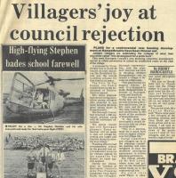 1989.07.28 - Villagers' joy at council rejection, PB & NH, Page 1 - click for full size image 1989.07.28 - Villagers' joy at council rejection, PB & NH, Page 1 - click for full size image