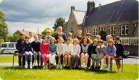 Headteacher Peter Morris with his class of 1996 - click for full size image Headteacher Peter Morris with his class of 1996 - click for full size image